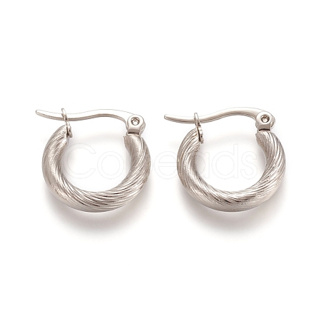 Non-Tarnish 304 Stainless Steel Geometric Hoop Earrings STAS-D171-16C-P-1