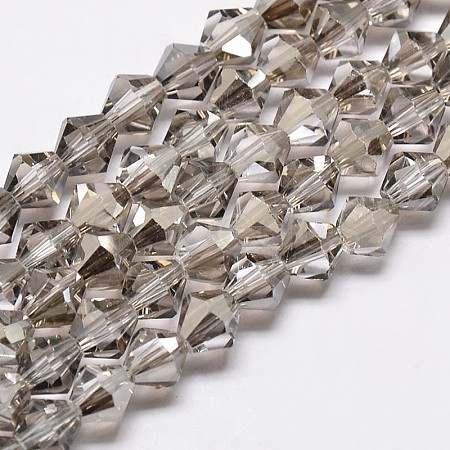 Imitate Austrian Crystal Bicone Glass Beads Strands GLAA-F029-6x6mm-07-1