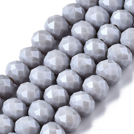 Electroplate Glass Beads Strands X-EGLA-A034-P6mm-A16-1