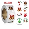 Paper Self-Adhesive Stickers, Flat Round, for Presents Decoration, Round with Christmas Theme, Mixed Color, 25mm