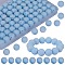 80Pcs Round Silicone Focal Beads, Chewing Beads For Teethers, DIY Nursing Necklaces Making, Light Cyan, 15mm, Hole: 2mm