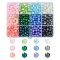 840Pcs 12 Colors Baking Painted Crackle Glass Bead Strands, Round, Mixed Color, 6mm, Hole: 1.3~1.6mm, 70pcs/color