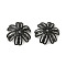 304 Stainless Steel Bead Caps, Flower, Black, 14.5x3mm, Hole: 1.2mm