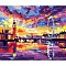 Night View of The Seine Theme DIY Diamond Painting Kit, Including Resin Rhinestones Bag, Diamond Sticky Pen, Tray Plate and Glue Clay, Living Room, Bedroom Decoration, Colorful, 300x400mm