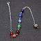 Natural Gemstone Dowsing Pendulums Chains, with Metal Chains and Clasps, Silver, 190mm