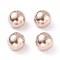 Ion Plating(IP) 202 Stainless Steel Beads, Half Drilled, Round, Rose Gold, 4x3.5mm, Half Hole: 2mm