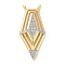 Brass Micro Pave Cubic Zirconia Pendants, Shield Charms, Real 18K Gold Plated, 32x14.5x4.5mm, Hole: 1.3mm