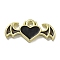 Rack Plating Alloy Enamel Pendants, Lead Free & Cadmium Free, Heart with Wing Charm, Golden, 9.5x20x2mm, Hole: 1.6mm