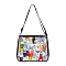 Cat Polyester Shoulder Bags, for Women Bags, Rectangle, Colorful, 24x20cm