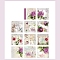 50pcs Retro Scrapbook Paper, Collage Creative Journal Decoration Backgroud Sheets, Flower, Purple, 140x140mm, 50pcs/set