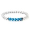 Simple Fashion Natural Quartz Crystal & Synthetic Turquoise Beaded Stretch Bracelets for Women