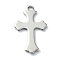 Non-Tarnish 201 Stainless Steel Pendants, Laser Cut, Cross Charm, Stainless Steel Color, 15.5x10.5x1mm, Hole: 1.2mm