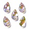 Faceted Teardrop Glass Pendants, Violet, 16x9x5mm, Hole: 1mm