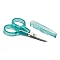 Stainless Steel Scissors, Embroidery Scissors, Sewing Scissors, with Plastic Handle, Turquoise, 91x51mm