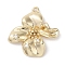 Brass Micro Pave Clear Cubic Zirconia Pendants, Flower, Real 18K Gold Plated, 19x18.5x3mm, Hole: 1mm