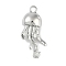 Brass Micro Pave Cubic Zirconia Pendants, Jellyfish, Platinum, 18x9x5mm, Hole: 1.4mm