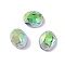 Glass Rhinestone Cabochons, Flat Back & Back Plated, Faceted, Oval, Sphinx, 10x8x4.5mm