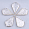 Natural Quartz Crystal Big Pendants, Rock Crystal, with Brass Findings, Arrows, Golden, 51~53x30~32x7~8mm, Hole: 2mm