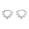 Tarnish Resistant 304 Stainless Steel Hoop Earrings Findings, with Horizontal Loops, Teardrop, Stainless Steel Color, 18x20x2mm, Hole: 1.2mm, Pin: 1mm