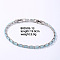 Brass Rhinestone Square Link Bracelets for Women, Platinum 7-1/2 inch(19cm)