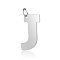 Tarnish Resistant 201 Stainless Steel Pendants, Letter, Stainless Steel Color, Letter.J, 29.5x18x1.5mm, Hole: 4.5mm