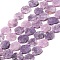 Natural Lepidolite Beads Strands, Hexagon, 13.5~18x14~18x3~4mm, Hole: 1mm, about 23~24pcs/strand, 15.35~ 15.75 inch(39~40cm)