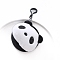 Cartoon Style Cloth Wallets, Change Purse with Zipper & Keychain, for Women, Panda, White, 10cm