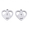 Non-Tarnish 201 Stainless Steel Pendants, Laser Cut, Heart Lock, Stainless Steel Color, 15x15x0.9mm, Hole: 1.6mm