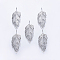 Tibetan Style Alloy Leaf Big Pendants, Lead Free and Cadmium Free, Leaf, Antique Silver, 62x23x2mm, hole: 2mm