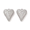 Brass Micro Pave Clear Cubic Zirconia Pendants, Heart, Real Platinum Plated, 12.5x10x3.5mm, Hole: 1.3mm