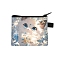 Polyester Wallets, Rectangle with Cat Pattern Makeup Bags, Light Sky Blue, 11x13.5cm