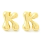 Rack Plating Brass Earrings, Cadmium Free & Lead Free, Long-Lasting Plated, Stud Earrings, Alphabet, Real 18K Gold Plated, Letter K, 14x12.5mm