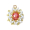 Handmade Glass Seed Beads, Loom Pattern, Flower Pendants, Indian Red, 18x17x7.5mm, Hole: 2.5mm