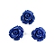 Synthetic Coral Carved Beads, Dyed, Flower, Medium Blue, 10x8.5mm, Hole: 1.3mm