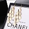 Fashionable Alloy Tassel Earrings, Rhombus Dangle Earrings for Women, Golden