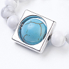 Natural Howlite and Synthetic Turquoise Stretch Rings RJEW-JR00214-03-2