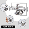 SUNNYCLUE 10Pcs Alloy Cuff Rings RJEW-SC0001-07-2