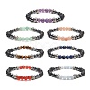 7Pcs 7 Style Natural & Synthetic Mixed Gemstone & Alloy Beaded Stretch Bracelets Set for Women BJEW-JB09236-1