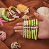 10Pcs 10 Style Handmade Polymer Clay Heishi Beaded Stretch Bracelets Set with Heart BJEW-SW00036-04-5