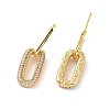 Clear Cubic Zirconia Hollow Out Oval Dangle Stud Earrings EJEW-F298-13G-2