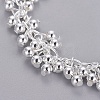 Silver Color Plated Brass Ball Charm Bracelets For Women BJEW-BB12451-2