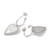 Heart 304 Stainless Steel Shell Stud Earrings EJEW-L283-016P-2