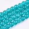 Crackle Glass Beads Strands X-CCG-Q001-10mm-06-1