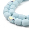 Frosted Imitation Jade Glass Beads Strands GLAA-P058-08A-03-3
