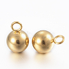 Ion Plating(IP) 304 Stainless Steel Sphere Charms STAS-H394-11G-2