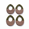 Opaque Resin & Walnut Wood Pendants RESI-T035-37C-1