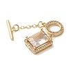 Brass Micro Pave Clear Cubic Zirconia Toggle Clasps KK-N254-87G-3