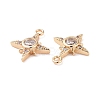 Brass Micro Pave Clear Cubic Zirconia Charms X-KK-G418-08G-3