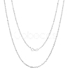 Anti-Tarnish Rhodium Plated 925 Sterling Silver Thin Dainty Link Chain Necklace for Women Men JN1096B-07-1