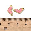 Ion Plating(IP) 316L Surgical  Stainless Steel Enamel Heart Connector Charms STAS-D035-21G-3